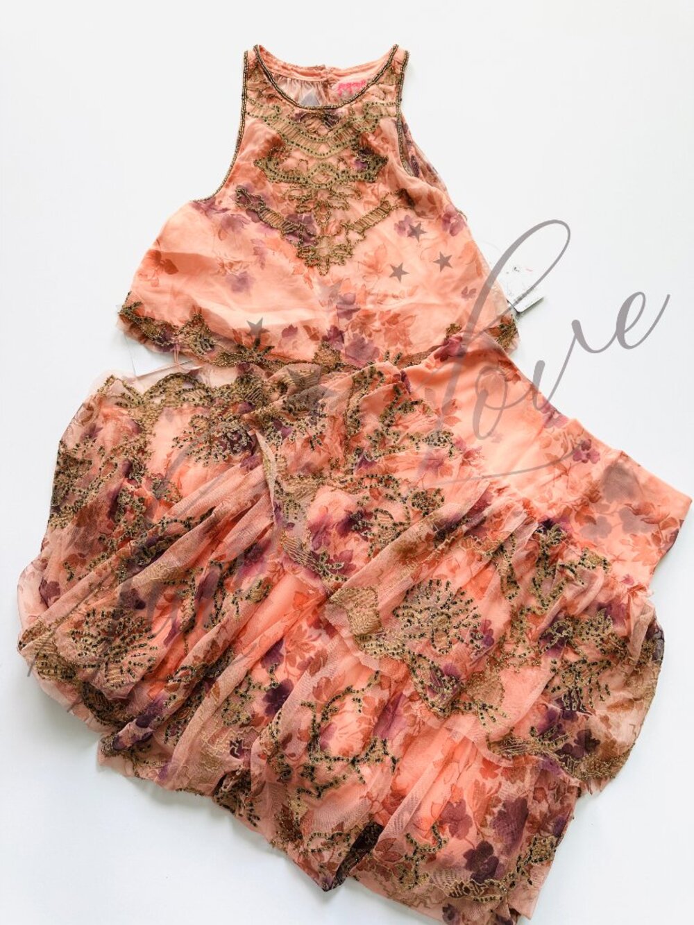 FREE PEOPLE Maple Glow Embellished Sequin Maxi Skirt Set In Pink (size XS) NWT - Picture 2 of 14